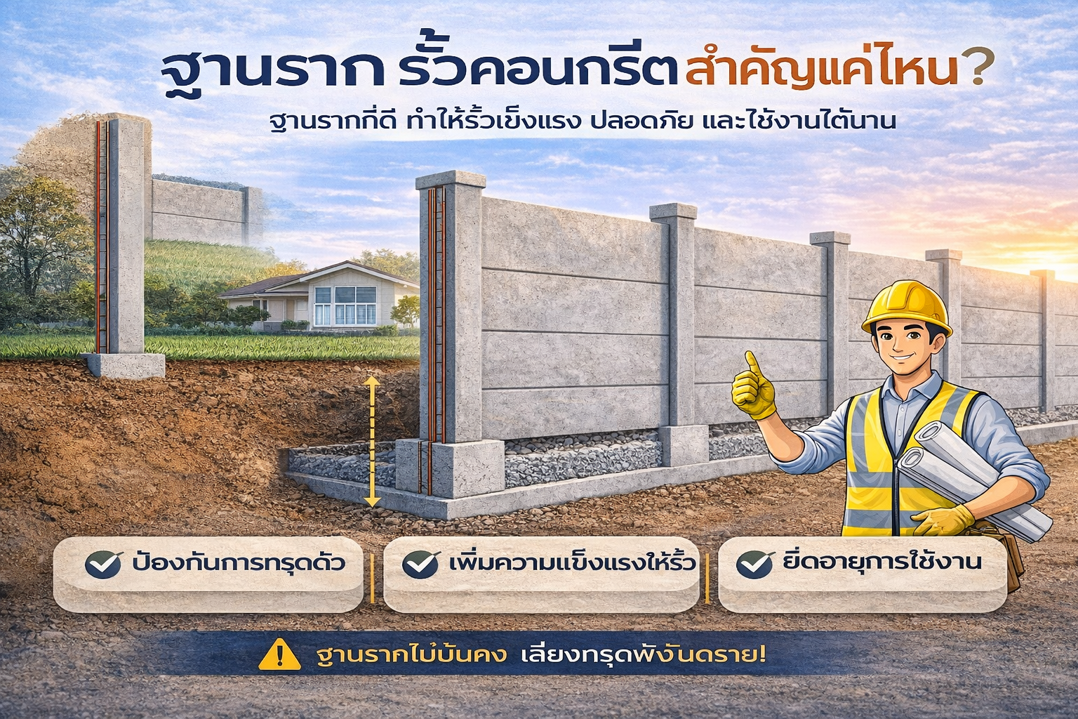 ฐานรากรั้วคอนกรีตสำคัญแค่ไหน