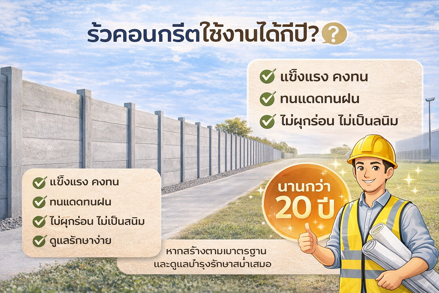 รั้วคอนกรีตใช้งานได้กี่ปี